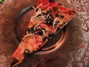 Several veggies & vegan cheese, so good! at Amore Apizza in Wallingford