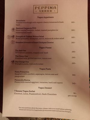 Vegan menu at The Food Trust CNX in Chiang Mai