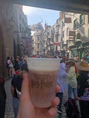 Butterbeer in Diagon Alley at Universal Studios - Leaky Cauldron in Orlando