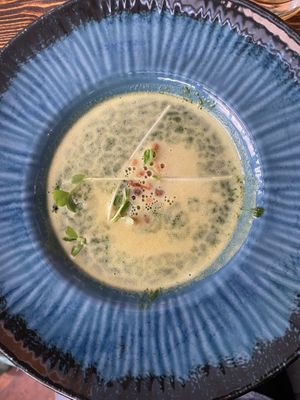Lentil soup   at Garzon Café  in Budapest