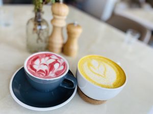 Rose & Turmeric Latte   at Unicorn Noms in Janabiyah