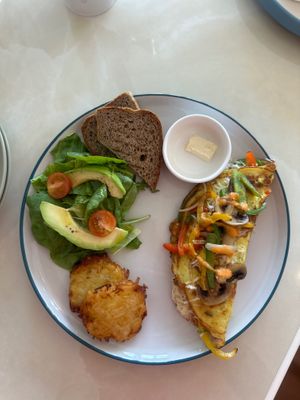 Vegan omelette  at Unicorn Noms in Janabiyah