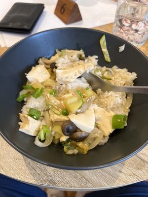 Rice and tofu  at Cafe Vegu in Lewes