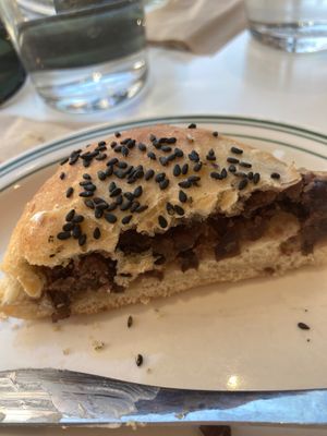 Inside view of the red bean bun at Cafe Vegu in Lewes