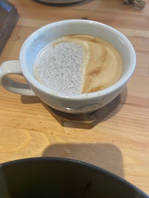 black sesame latte at Cafe Vegu in Lewes