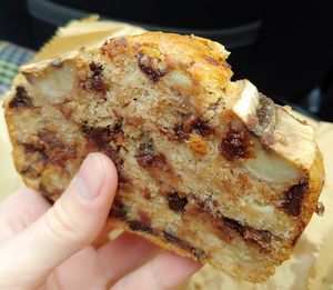 Choc chip banana bread :) at Cafe Vegu in Lewes