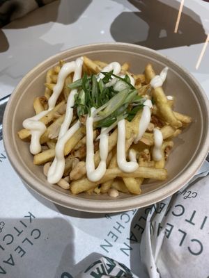 Loaded fries  at Clean Kitchen Club - Battersea Power Station in South West London