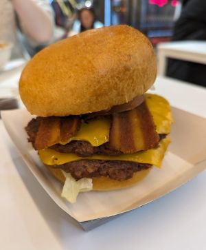 Double Bacon Smash Burger at Clean Kitchen Club - Battersea Power Station in South West London