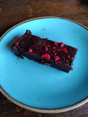 Chocolate and raspberry brownie (May 2024) at The Loopy Shrew in Shrewsbury