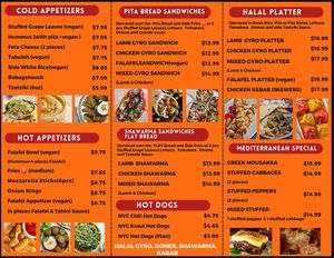 Restaurant menu at Alaturco Gyro in Ballston Spa