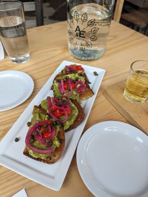 Avocado toast at Ash & Elm Cider Co in Indianapolis