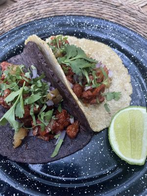 Good size cauliflower tacos. A little sweet for me    at Tierra Ixim in Bacalar