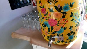 Cute water jug at Green Bliss - the Cafe in Fullerton