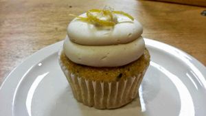 Lemon rosemary cupcake at Green Bliss - the Cafe in Fullerton