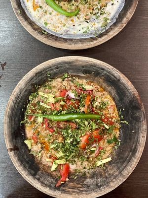 A SMALL portion of shakarob (more than enough for one person)! Only bottom one is vegan!  at Noor in Dushanbe