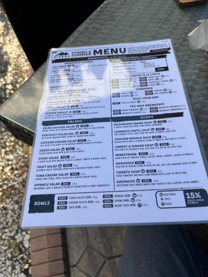 Menu  at Sierra Coffee in Bishkek