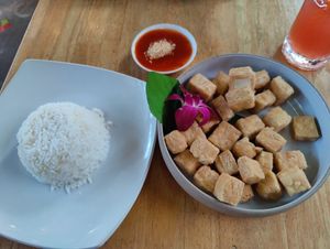 Fried rice with tofu at Elephant Cafe' by Tan in Phuket