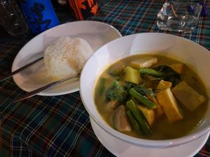 Tofu green curry at First Restaurant  in Krabi