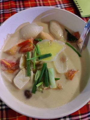 Vegan Tom kha suppe at First Restaurant  in Krabi