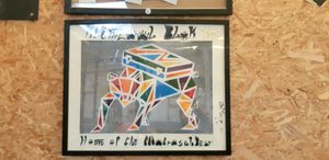 Many animals are welcome in the boulder hall at Klimzaal Blok in Antwerpen