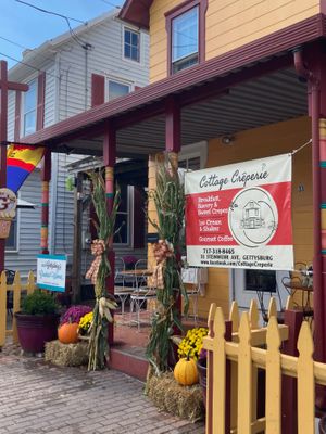 outside front of Cottage Creperie at Cottage Creperie in Gettysburg