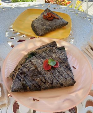 Vegan veggie delight & vegan caprese  at Cottage Creperie in Gettysburg