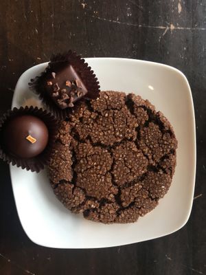 Loved the chocolates, the cookie was meh at French Broad Chocolate Lounge in Asheville