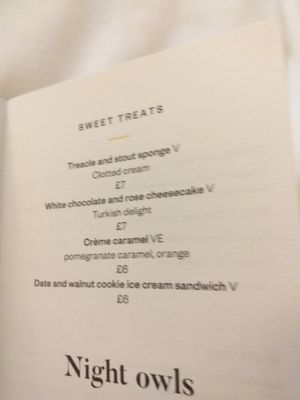 Creme caramel for dessert at Voco Grand Central in Glasgow