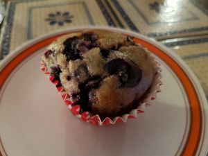 Blueberry muffin at Kafe 44 in Stockholm