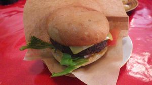 Classic cheeseburger at Kafe 44 in Stockholm
