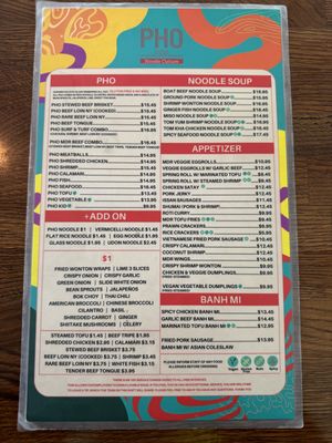 Pho Menu #Veganuary at Pho Mdr in Marina Del Rey