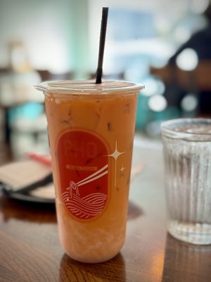 Thai Iced Tea with Coconut Milkk #Veganuary at Pho Mdr in Marina Del Rey