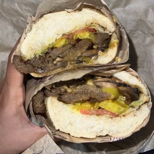 vegan persephone sandwich (vegan steak and mushrooms)  at Ike's in Poway