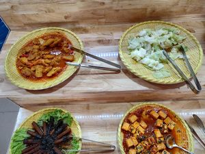Tomato soy and steamed cabbage at Tu Phúc Thānh - Vegan Buffet Chay in Phu Quoc