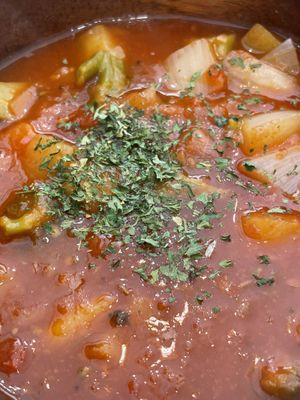 Tomato soup is also vegan there  at Slow Cali in Seoul