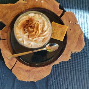 Chocolate milk served with a home made ginger cookie at Wildflower Canteen in Leiden