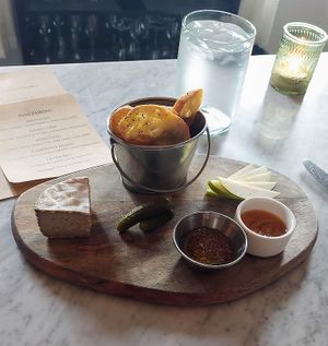 Brie with mustard and jam at Ground Provisions in West Chester