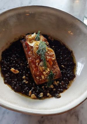 Smoked tofu with black lentils at Ground Provisions in West Chester