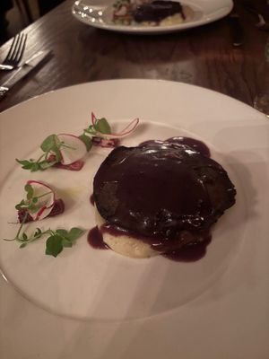 Portabella Steak truffled pomme puree, hakurei turnips, bordelaise at Ground Provisions in West Chester