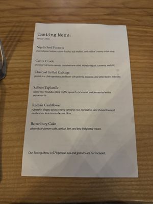 Tasting menu  at Ground Provisions in West Chester