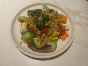 Five-Color Veggies with Mushroom Sauce   at SHAKTI in Nha Trang