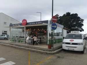Out the front at D'aldeia Pizzeria in Rogil