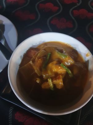 Curry with tofu comes with rice (not the best pic - was dark) at Lucky Sun in Koh Rong