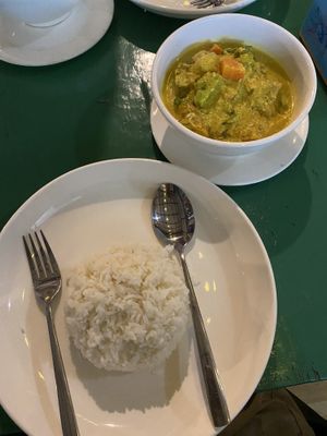 Vegetarian amok with tofu (ask for no milk, no fish sauce, no eggs)  at Lucky Sun in Koh Rong