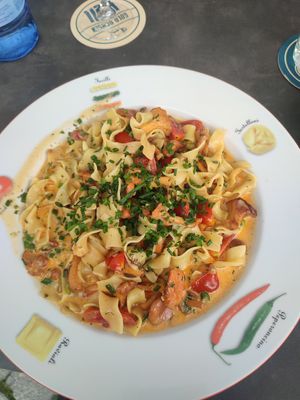 pasta with chanterelle at Rohrbecks in Memmingen