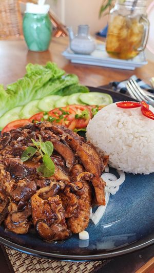 Loc Lak from mushrooms and tofu at Mekong MoJo  in Krong Kracheh