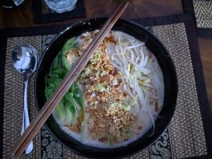 I've forgotten the name but it had minced tofu - delicious! at Mekong MoJo  in Krong Kracheh