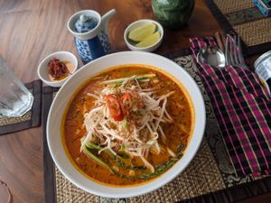 The other soup I can't recall the name...a traditional dish finally found in vegetarian form! at Mekong MoJo  in Krong Kracheh