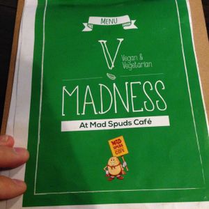 full vegetarian menu available now  at Mad Spuds in Surry Hills