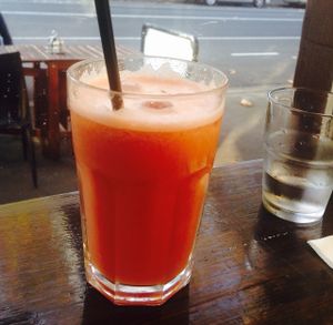 Apple,watermelon, ginger and lemon  at Mad Spuds in Surry Hills
